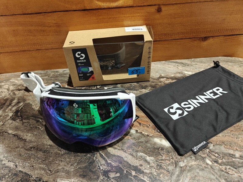 UNI LYŽIARSKE OKULIARE SINNER EMERALD MATTE WHITE